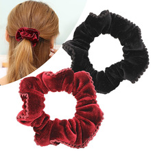 Thickened, seamless, trendy ponytail hair band, large Korean version, high-elasticity black bun hairstyle, towel band, leather band hair tie pic 29