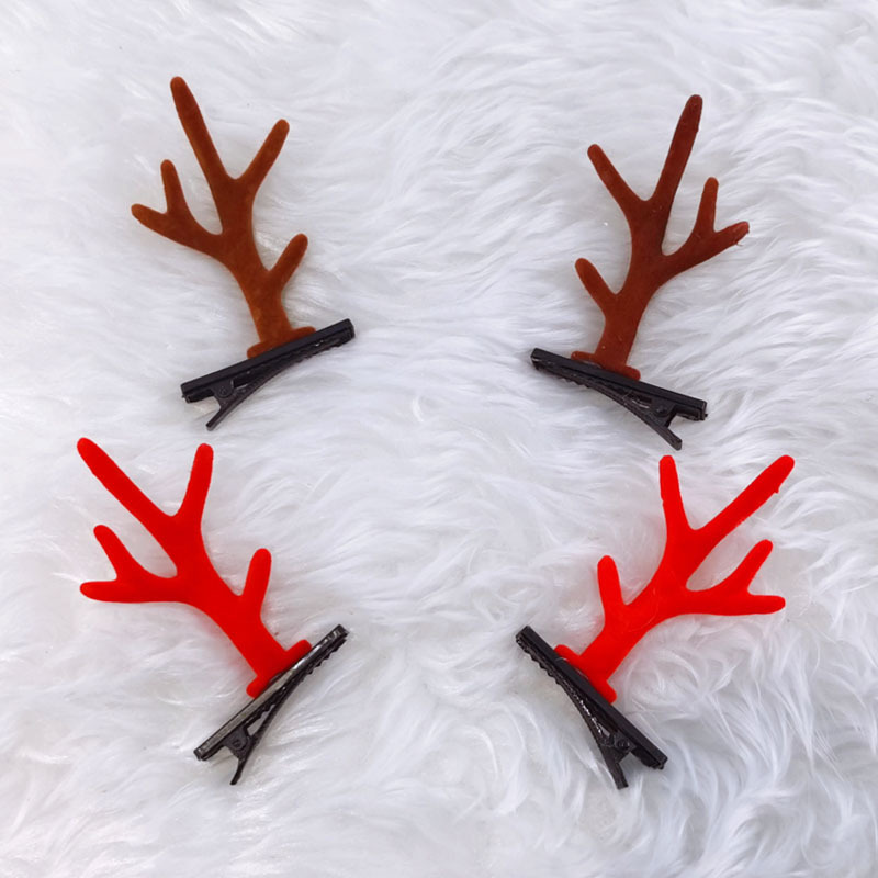Christmas antler hair clips, adult parent-child cute hair clips, children's festival simple decoration headwear clips, Shengfa Factory