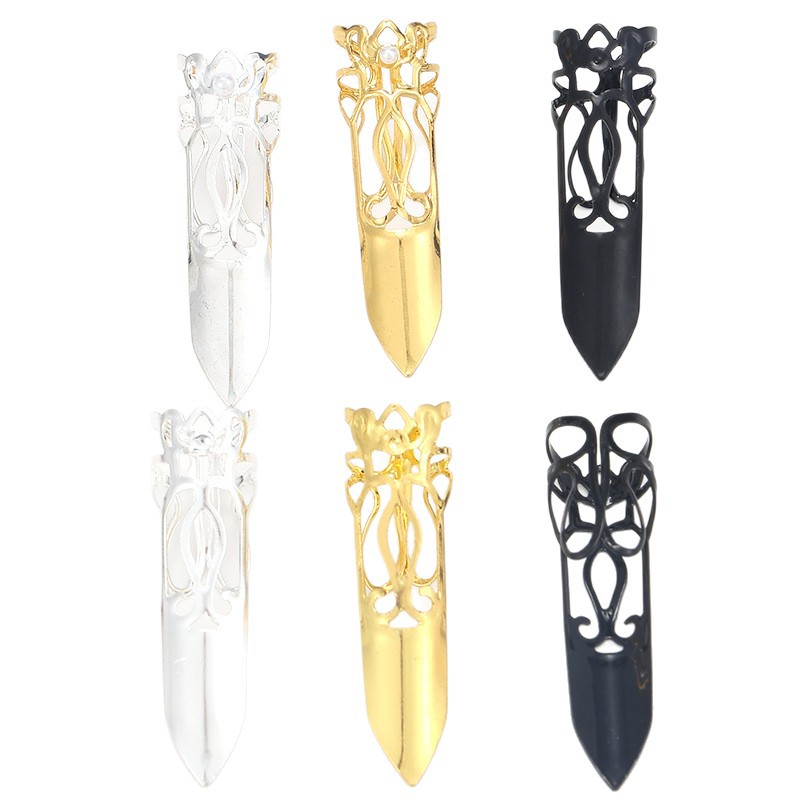 Cross-border imperial metal nail covers with irregular lines and adjustable openings are diy nail art accessories and Hanfu accessories Item Picture