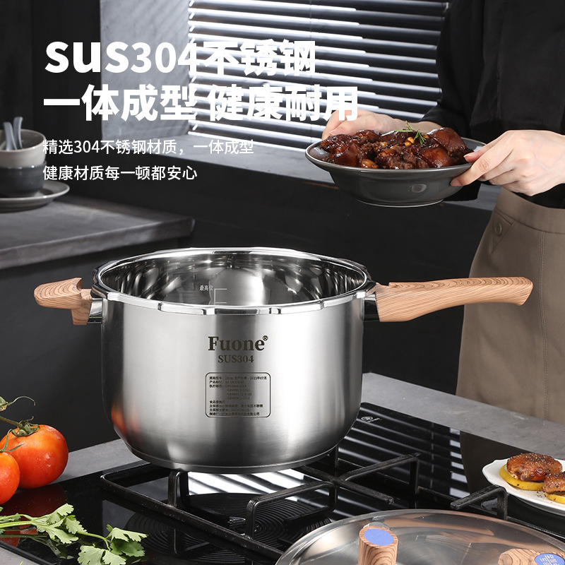 304 Stainless Steel Pressure Cooker Extra Thick Large Capacity Household Commercial Explosion-Proof Gas Cooker Induction Cooker Universal Pressure Cooker details Picture