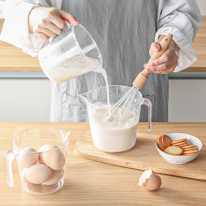 Measuring cup with scale, household food-grade baking, large capacity, high-temperature resistant, milliliter measuring water, kitchen egg-beating cup Specification image