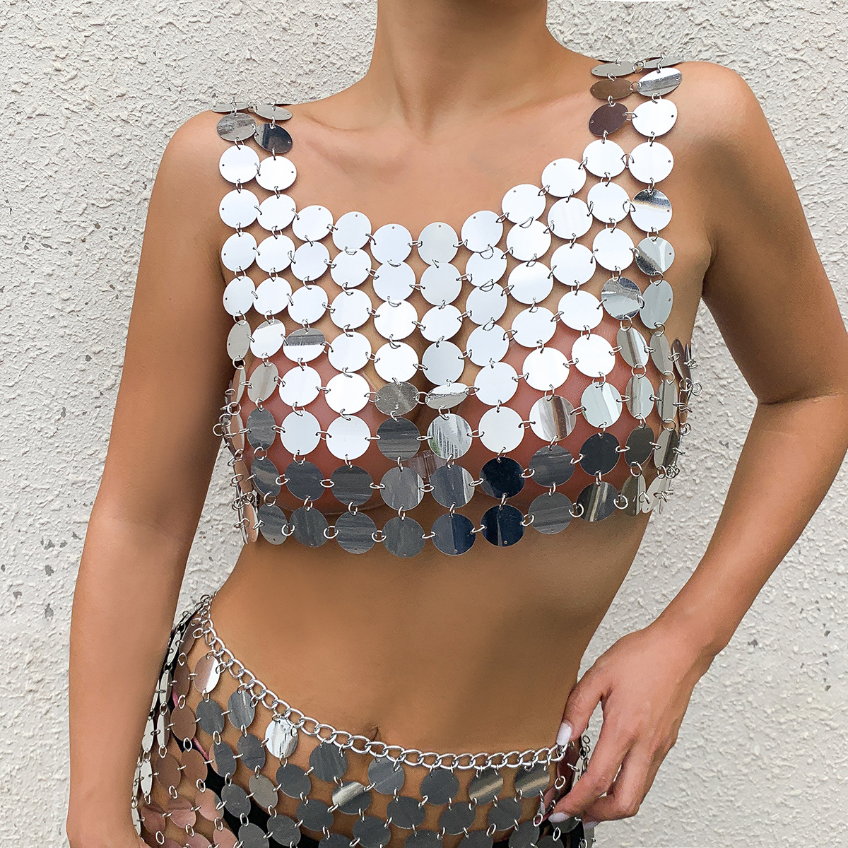 欧美跨境饰品/简约性感比基/创意背心式亮产品图