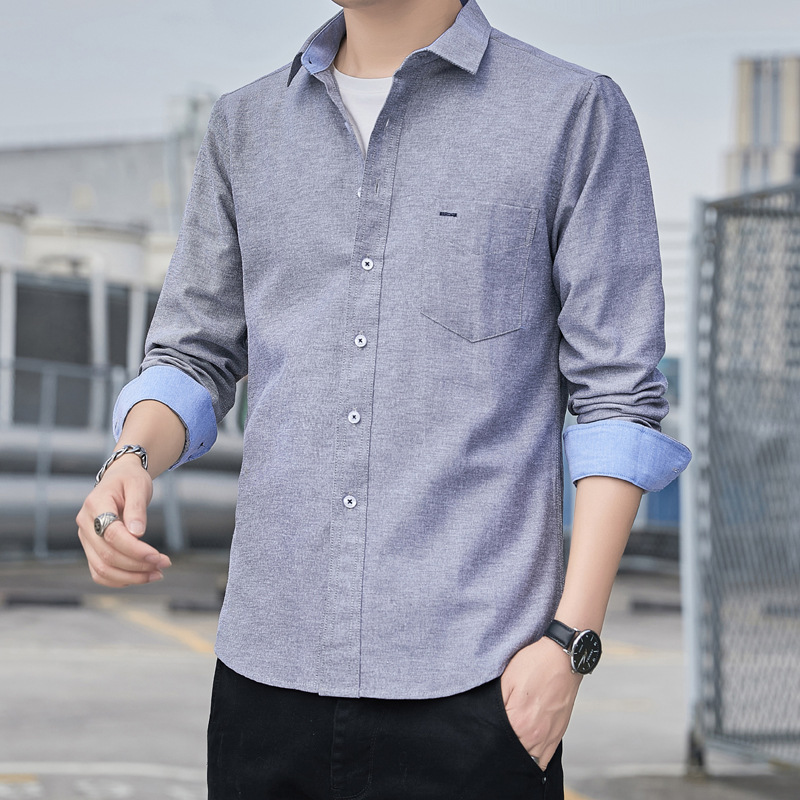 Casual shirt men's autumn 2022 new trendy top coat, ins versatile Japanese long-sleeved simple men's shirt