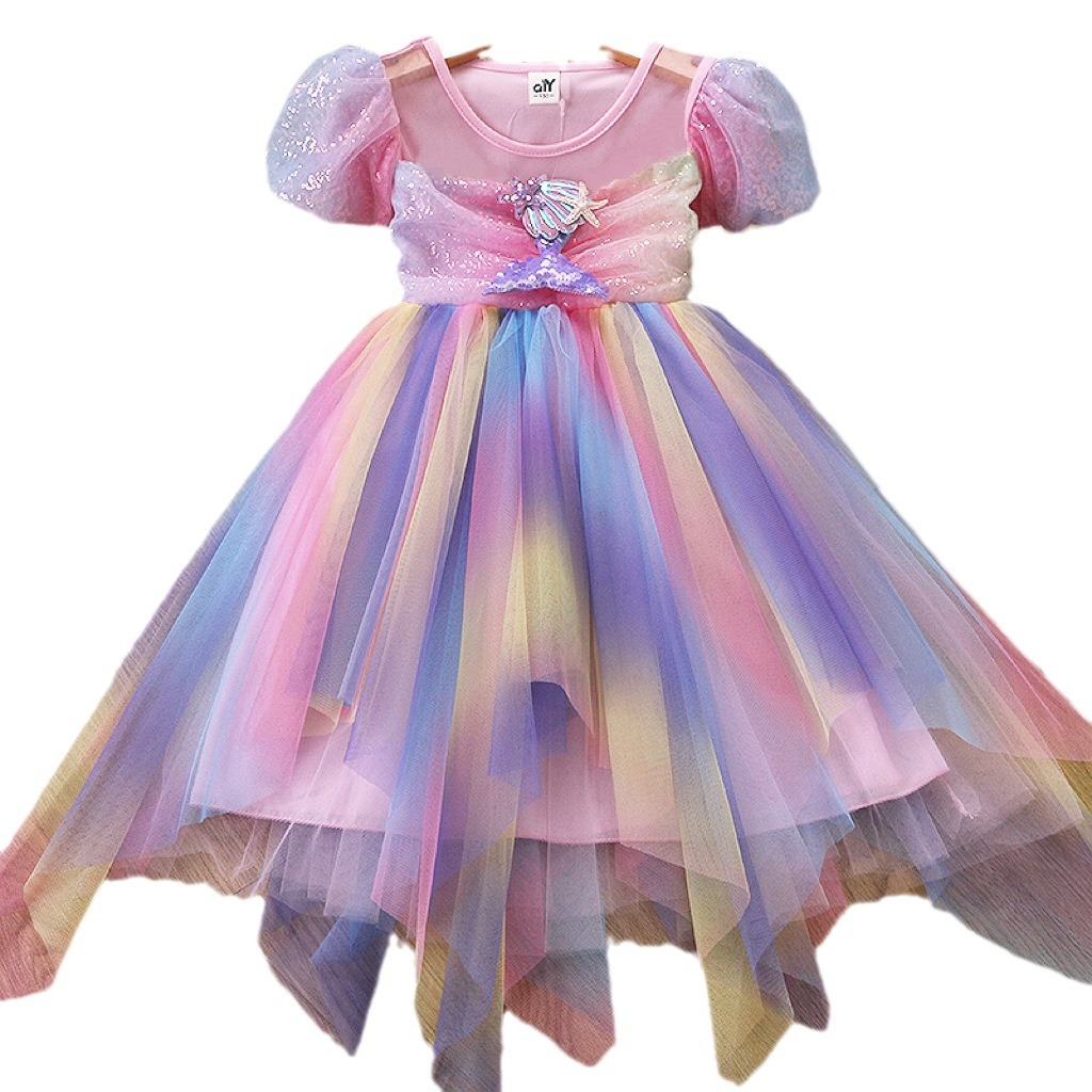 爱莎公主/儿童汉服/女童裙子/童装/马面裙女童可爱白底实物图