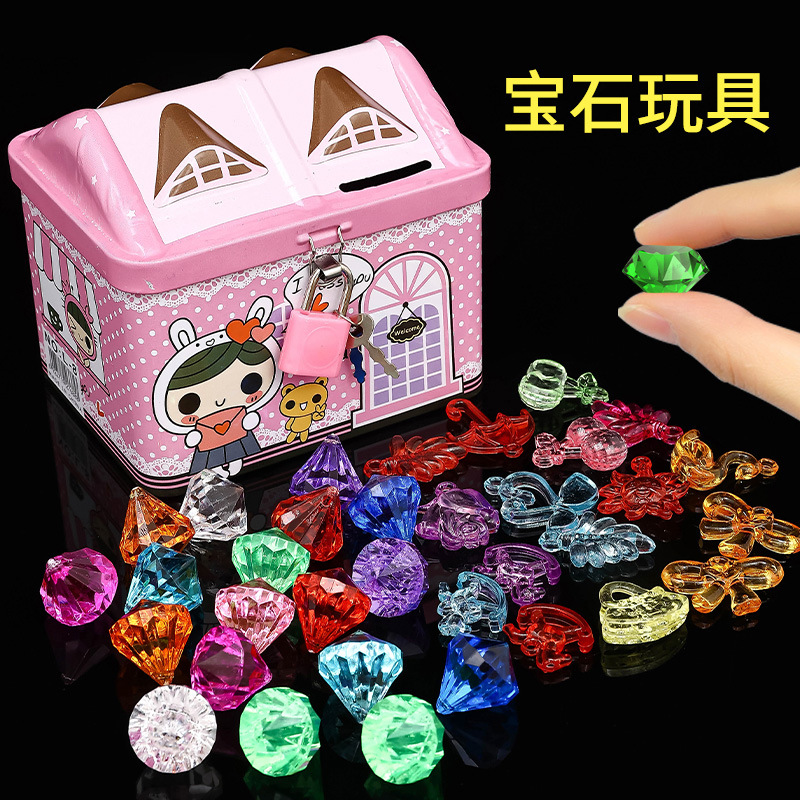 Children's gemstone toys, crystal, acrylic, plastic, boy's treasure, girl's treasure box, girl's colorful large diamond Application Scenario