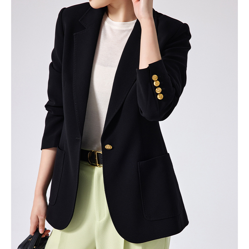 The new Spring 2023 tri-acetate casual one-button small suit for women, a stylish Korean-style commuter jacket Specification image