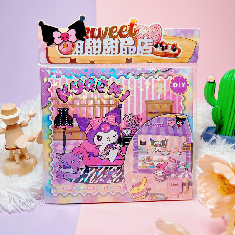 Sanrio Series No-Cut Quiet Book Three-Dimensional Diy Handmade Happy Malatang Shop Dessert Shop