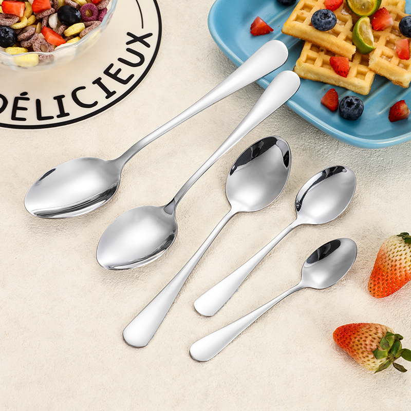 1010不锈钢勺子家用吃饭勺汤勺儿童喂养勺酒店西餐餐具咖啡勺批发