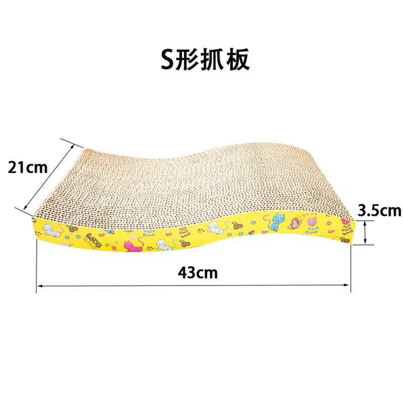 Corrugated paper cat scratch boards, standard square cat toys, corrugated paper cat paw boards, cat toys Specification image