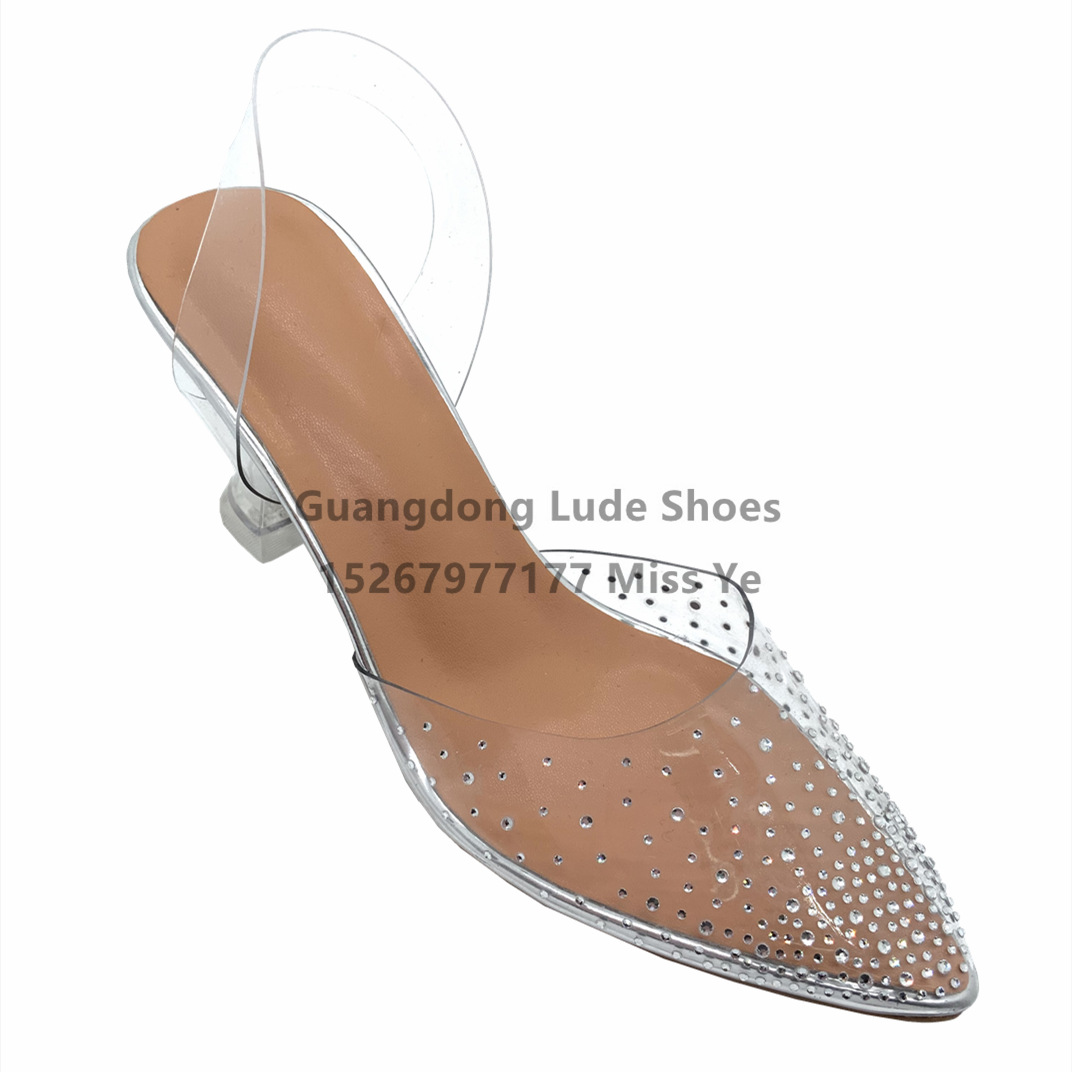 High Heels Crystal Wine Glass With 2022 New Temperament Summer And Spring Design Sense Of Single Shoes Guangzhou Women's Shoes Craft Shoes Item Picture