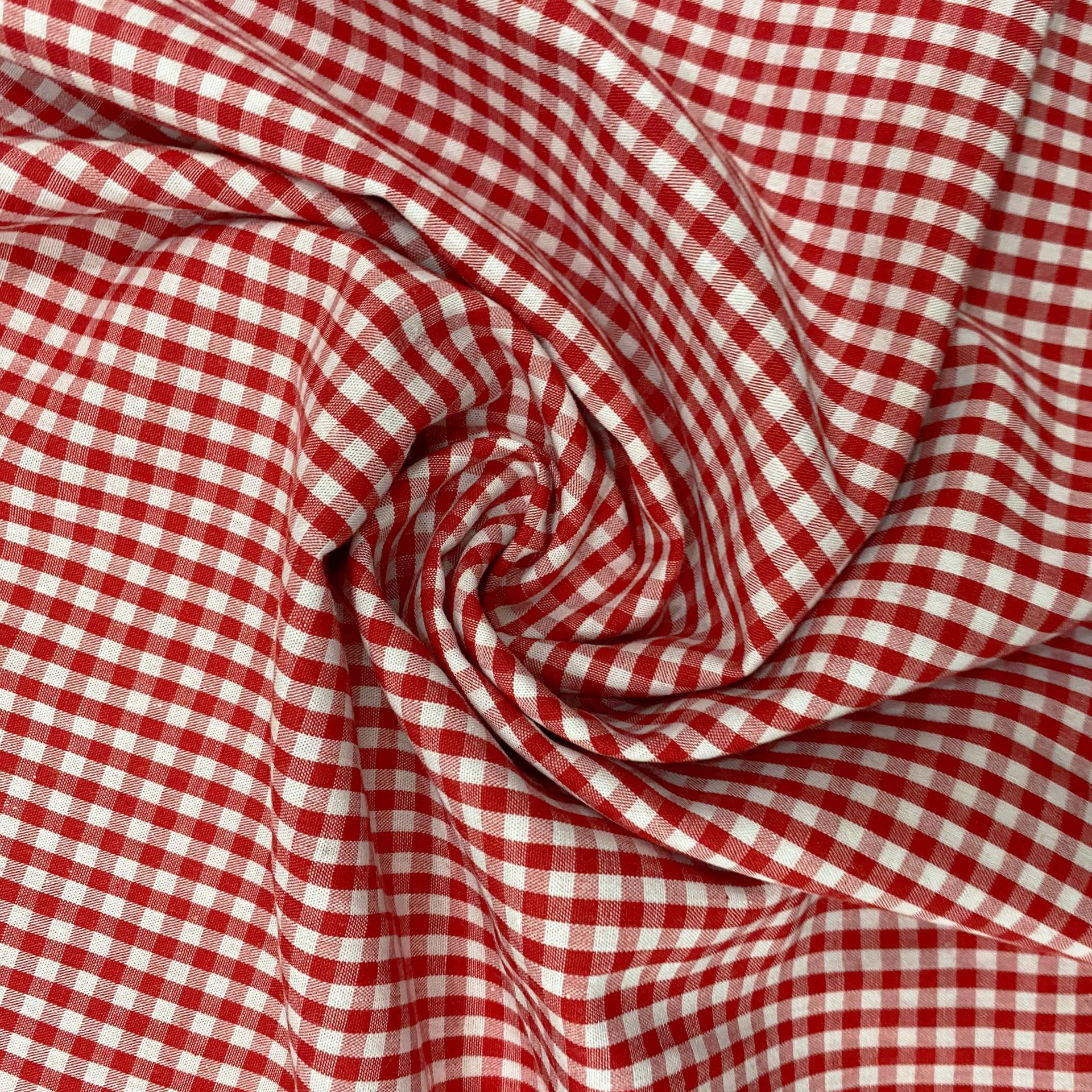 All-cotton yarn-dyed checkered fabric, 40 count pure cotton checkered fabric, spring and summer shirt fashion, sunrise checkered fabric Specification image