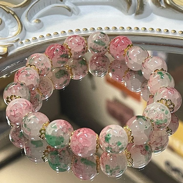 Chinese Style Autumn Limit Flower Room Story High Appearance Level Color-Changing Bracelet Female Komori Bracelet Glazed Jewelry Wholesale full figure