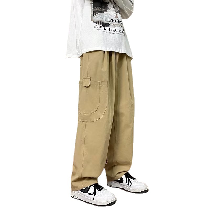 Straight-leg casual pants for men, loose and trendy American wide-leg cargo pants, Japanese streetwear brand high street sport pants for spring and autumn Item Picture