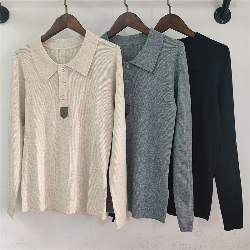 BC wool knitted sweater for export, figure-hugging and slimming, elastic long-sleeved base layer, new autumn and winter sweater women's top