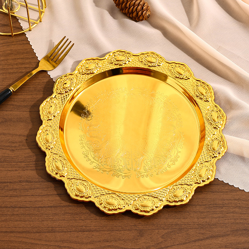 Wrought Iron Fruit Plate Home Living Room Snack Plate Melon Seed Plate High-Grade Retirement Award Plate Creative Outstanding Staff Honorary Plate Application Scenario
