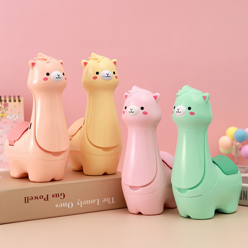Cute alpaca desk lamp, small folding pen holder desk lamp, 2-in-1 USB rechargeable LED cartoon lighting lamp details Picture