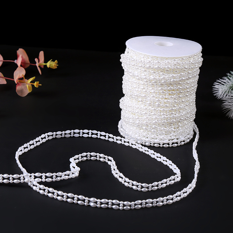 Double-meter connected pearl double-row double-thread pearl chain jewelry, DIY clothing, wedding dress, hair accessory, imitation pearl Christmas details Picture