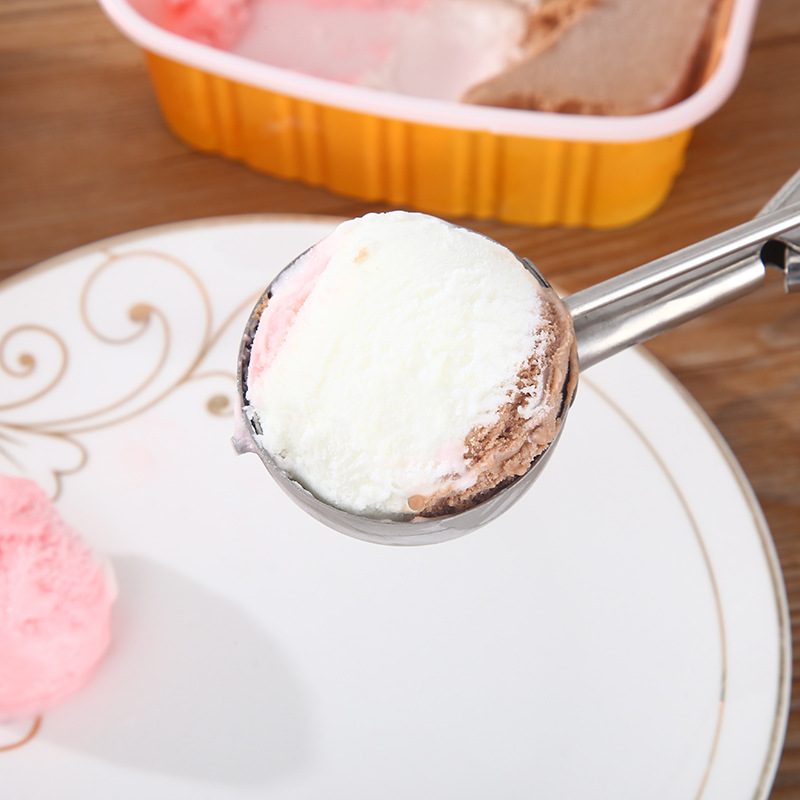 亚马逊新款加厚304不锈钢冰淇淋勺冰激凌量勺水果挖球器雪糕勺子详情图4