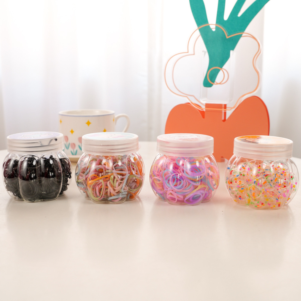 Children's candy-colored disposable rubber band box, baby hair-safe hair band, little girl colorful rubber band, women's hair accessory Specification image