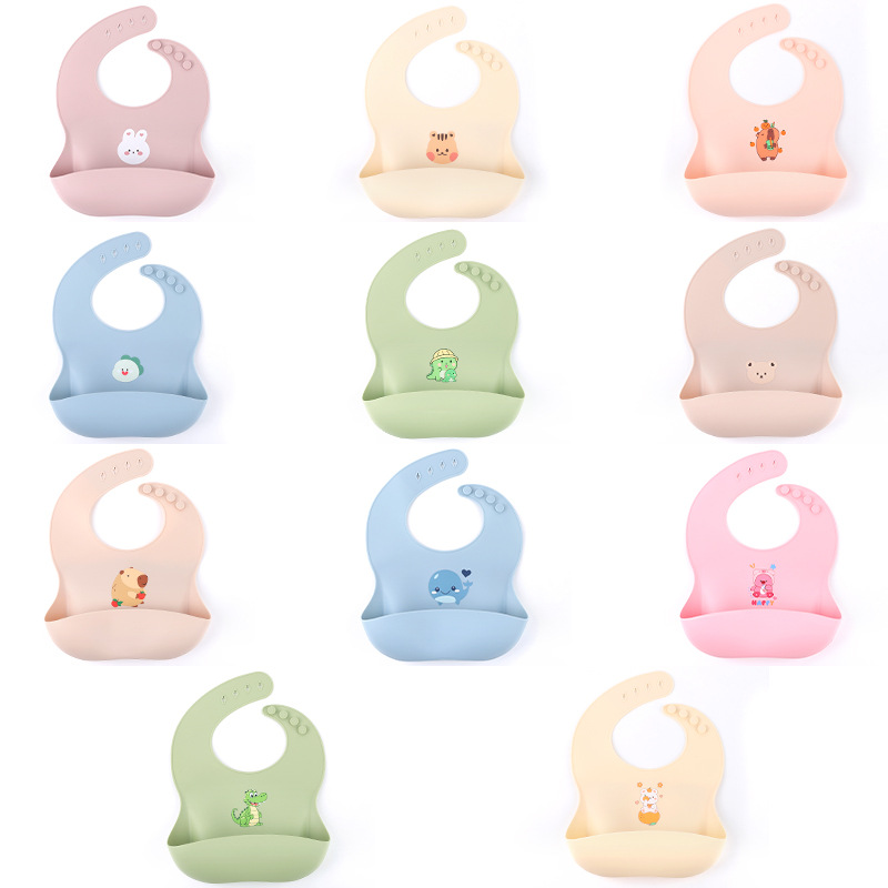 ins爆款母婴用品宝宝围嘴防水儿童硅胶方围兜婴儿口水饭兜3D立体