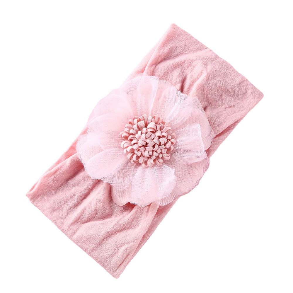 Manufacturers Direct Sales New Children's Hair Accessories Solid Color Nylon Baby Headband Net Silk Sun Flower Baby Headband Item Picture