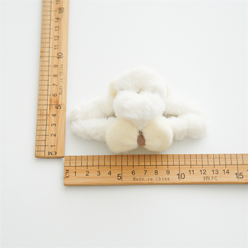Cute furry bow clip 2023 Autumn/Winter plush hand-wrapped hair bun headwear in stock for wholesale Specification image