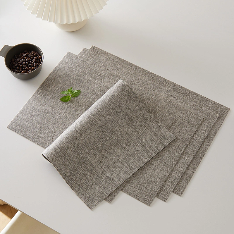 Linen Leather Table Mat Morandi Tablecloth Waterproof Light Luxury Tea Mat Placemat Bowl Mat Coffee Mat
