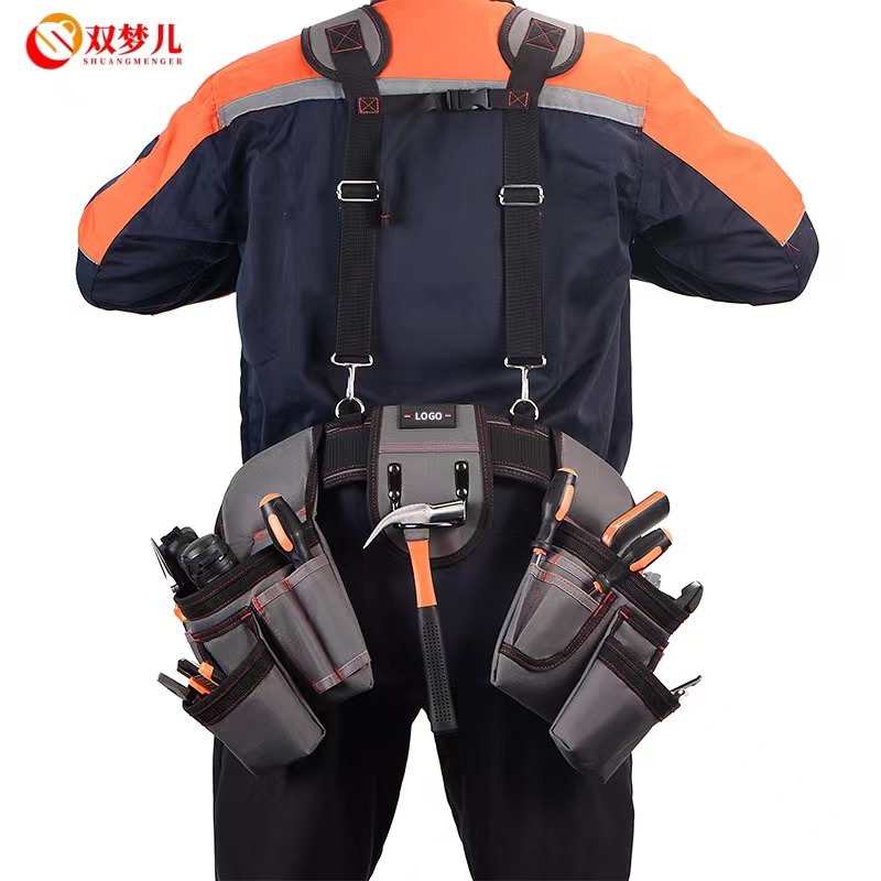 Electrician's special tool bag with shoulder strap and waist belt combination tool bag, sturdy and not uncomfortable on the shoulder, multi-functional equipment tool bag Application Scenario