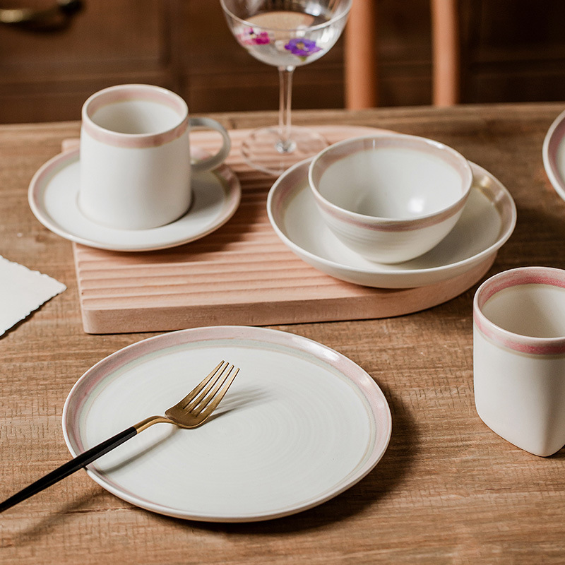 碗盘碟/日式陶瓷/餐具菜盘/碗民宿酒店用/瓷碗碟盘子/工厂批发/柚下彩碗盘/印花陶瓷碗盘/餐具套装产品图