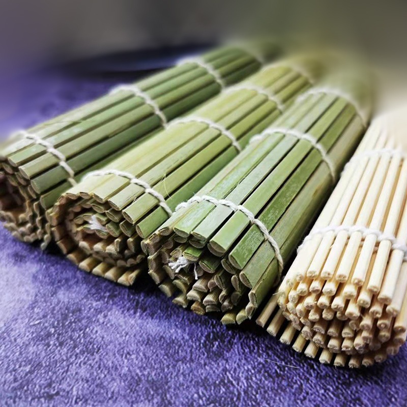 三俊青皮竹寿司卷帘手卷不粘饭团寿司卷紫菜包饭用工具竹帘DIY details Picture