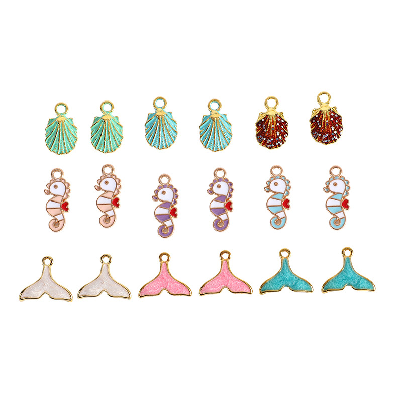 Starfish and sea shell alloy pendant accessories, gold necklace, platinum plated cartoon print, electroplated concealer, handcrafted stud earrings Application Scenario