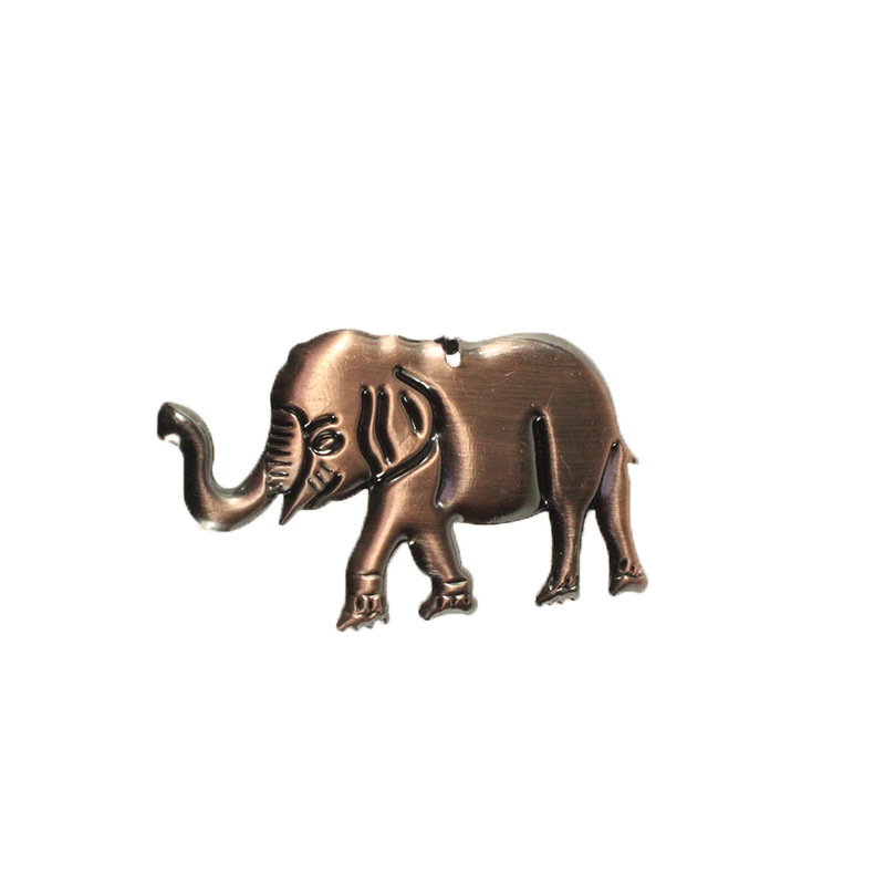 Electroplated Brass Metal Tube Bell Wind Chimes Hanging Decoration Three-Dimensional Elephant Balcony Courtyard Retro Cross-Border Amazon Item Picture
