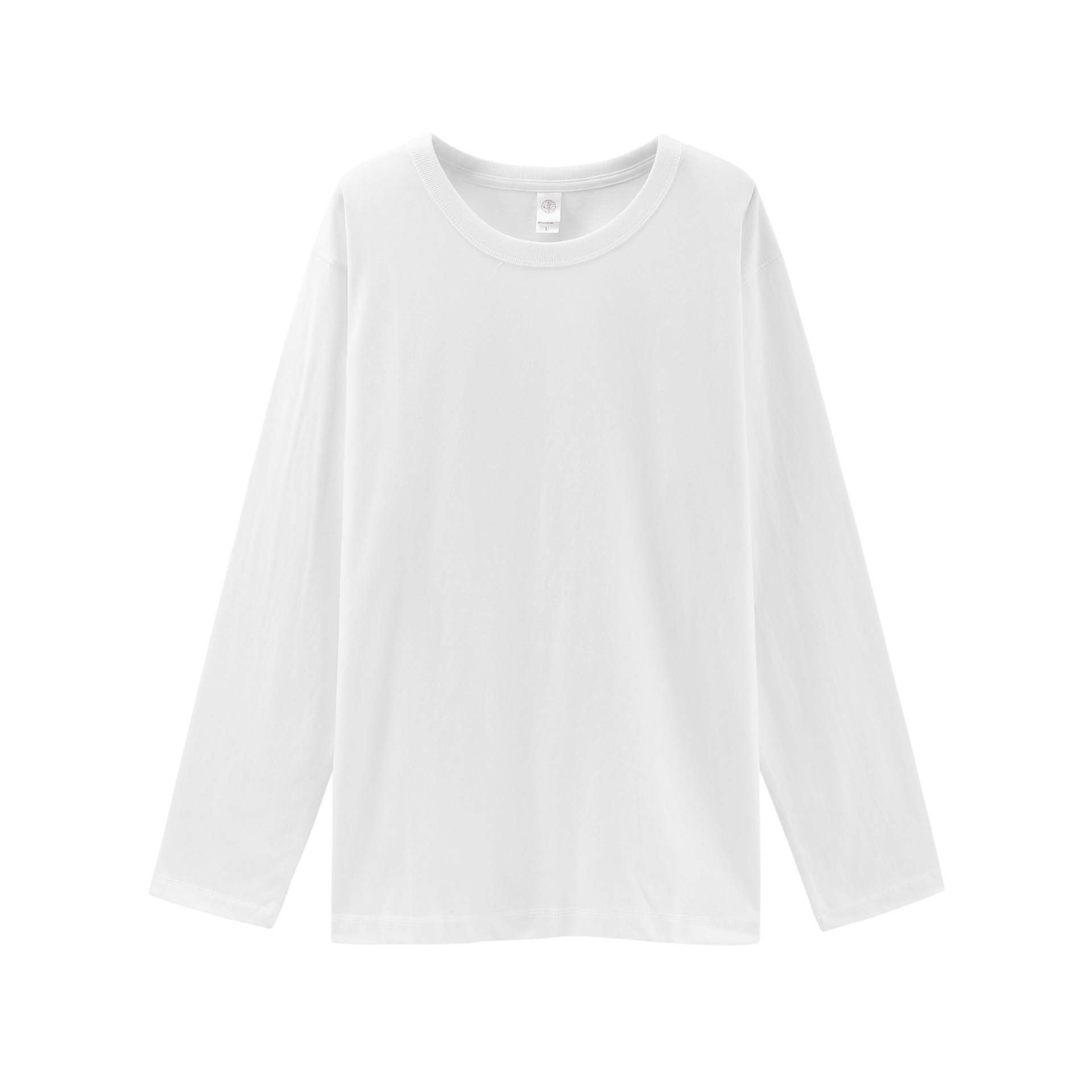 300g heavy-duty pure cotton white T-shirt, long-sleeved men's autumn and winter loose solid color matte thickened base white T-shirt couple's outfit Item Picture