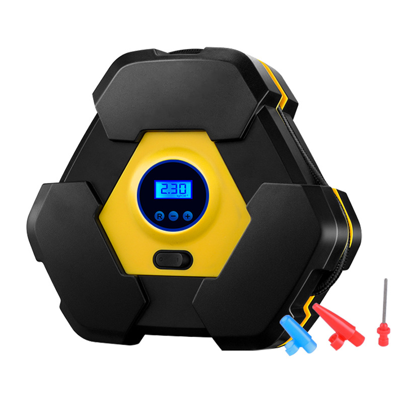 A 12V portable tire electric air pump with a light triangle digital display, automotive supplies, and a vehicle-mounted air pump Application Scenario