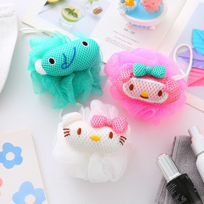 Dibujos animados animales baño floral bola