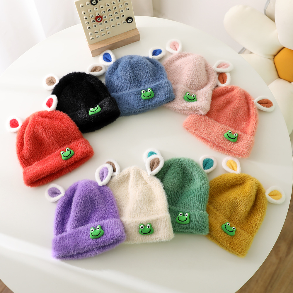 Baby Hat Autumn And Winter Super Cute Frog Baby Furry Hat For Boys And Girls Cute Cold Warm Pullover Hat