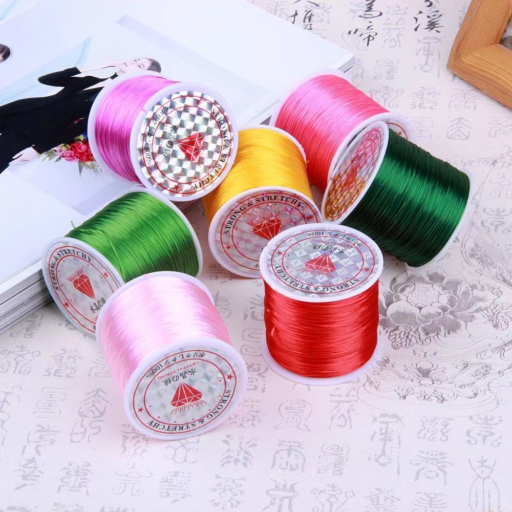 Transparent elastic string flat crystal elastic string bracelet and string diy wire wear-resistant elastic rope details Picture