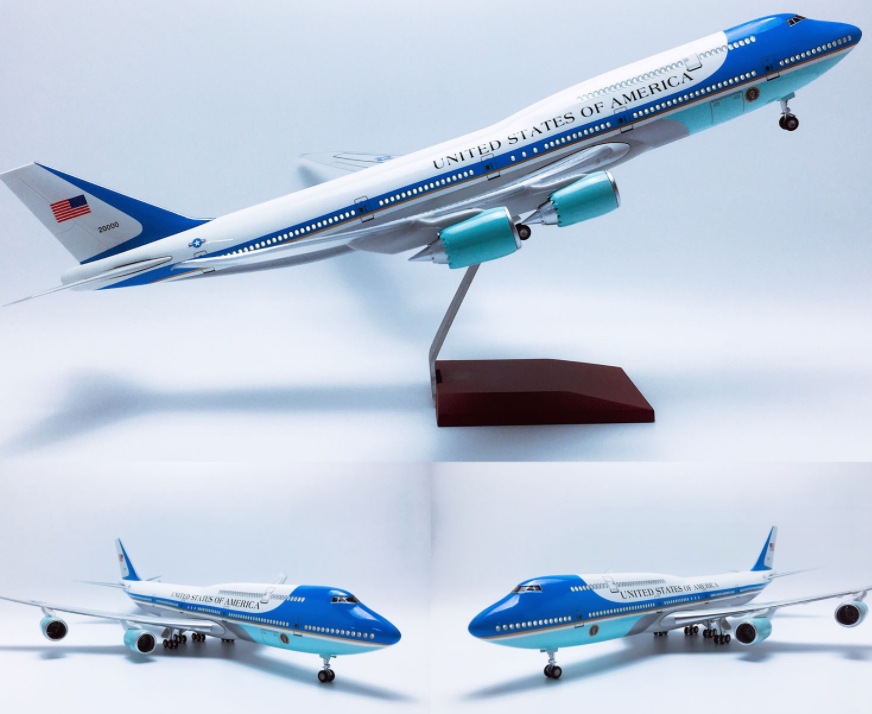 47cm voice-activated LED light aircraft model with wheels full figure