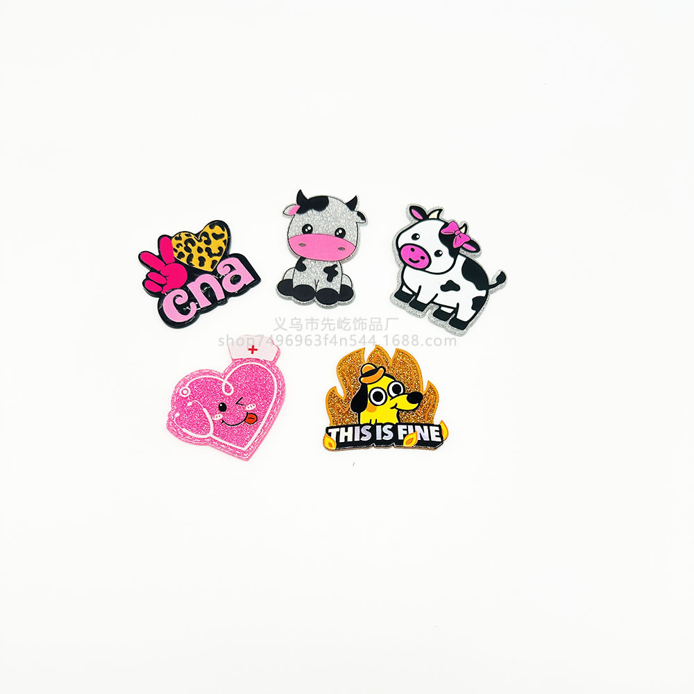 New Acrylic Keylock Loose Powder Cartoon Accessories Bag Accessories Pin Accessories Cute Patch