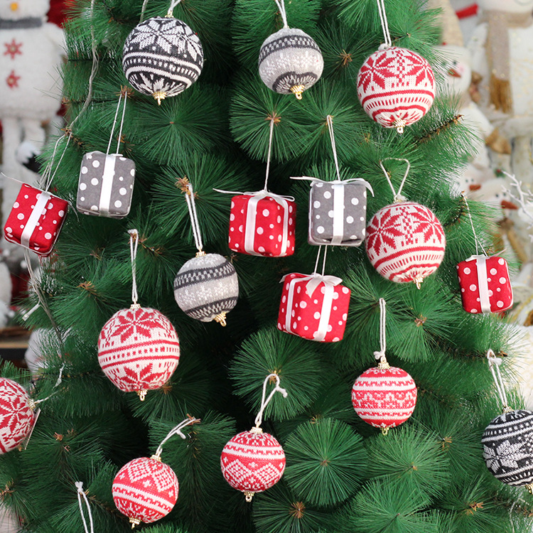 23新款圣诞节用品针织球圣诞树挂件圣诞节装饰品圣诞礼物毛线球