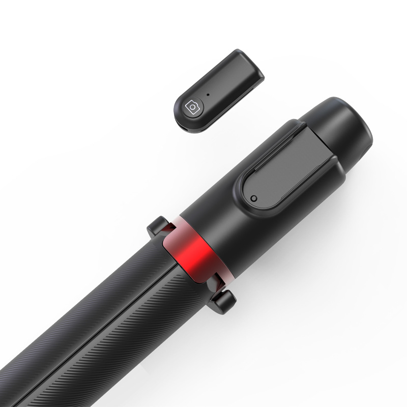 Factory direct sales of high-quality portable all-in-one wireless tripod, Bluetooth remote control, black mobile phone selfie stand, telescopic pole, cross-border Item Picture