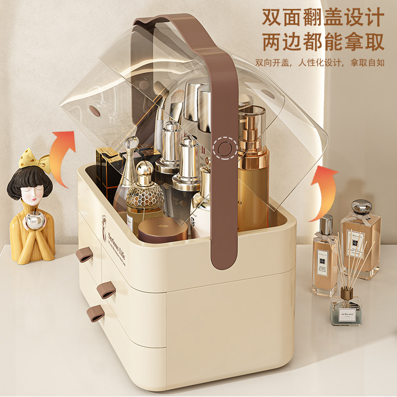 Cosmetics storage box Dustproof skin care box Desktop drawer storage shelf dresser mask storage box Application Scenario