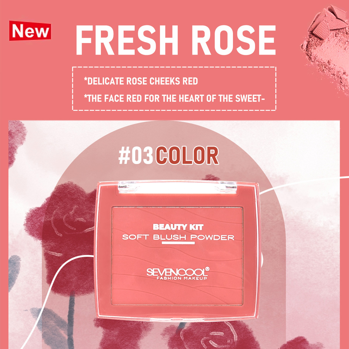 SEVENCOOL Energetic Girl Blush Matte student Blush Daily Whitening Peach-colored easy-to-apply makeup Blush Application Scenario