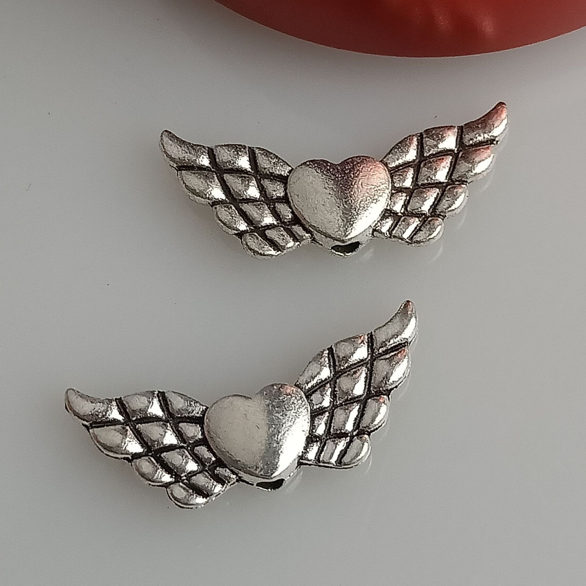 2Mm Aperture Hole Piercing Accessory Connector Bead Love Wings Diy Vintage Style Necklace Accessories Wholesale details Picture