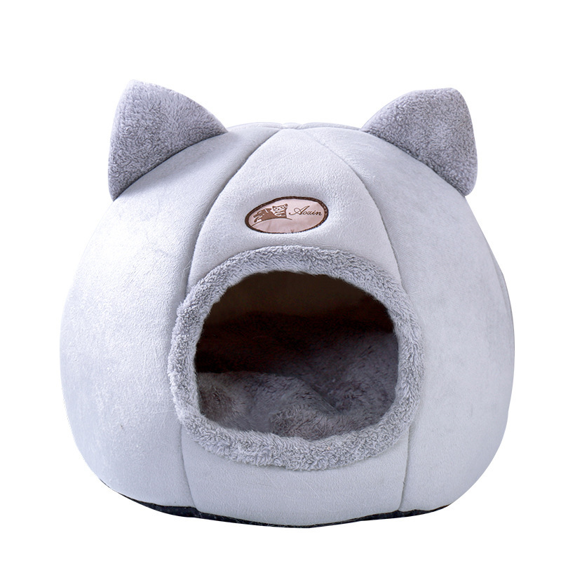 T Cross-border best-selling cat beds with cushions, semi-enclosed cat heads, cat houses, cat ears, pet beds, and cat sleeping beds Item Picture