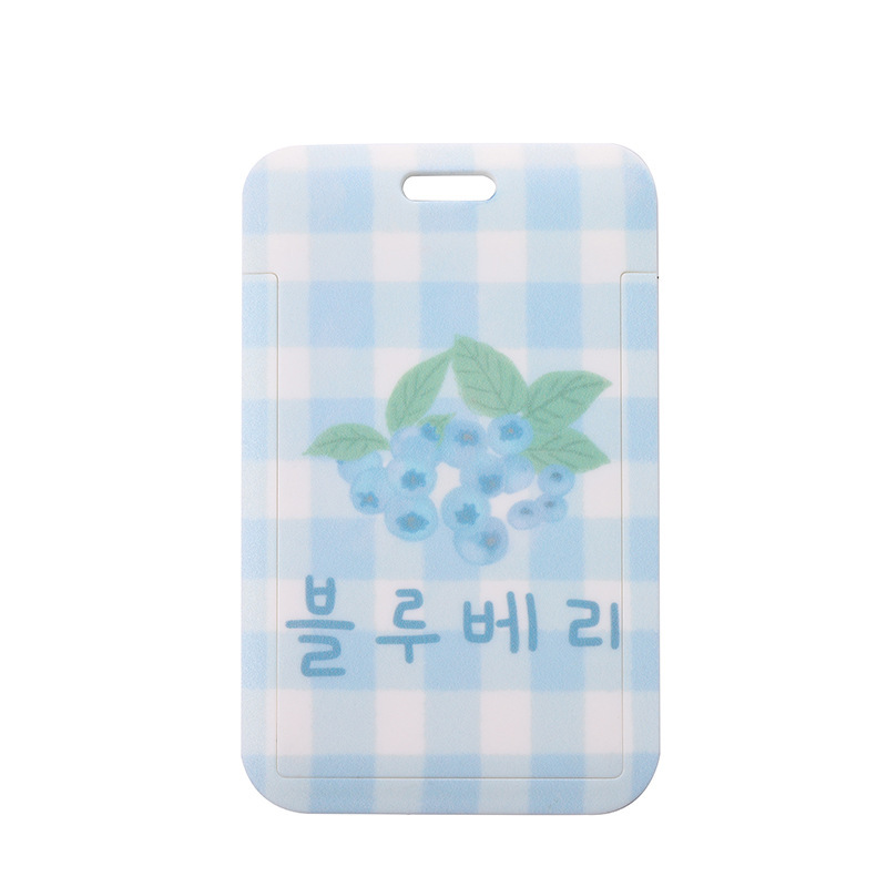 Wholesale of fresh and clean fruit ID cards, Japanese-style checkered hard card cases, student bus cards, work badges, and protective cards Item Picture
