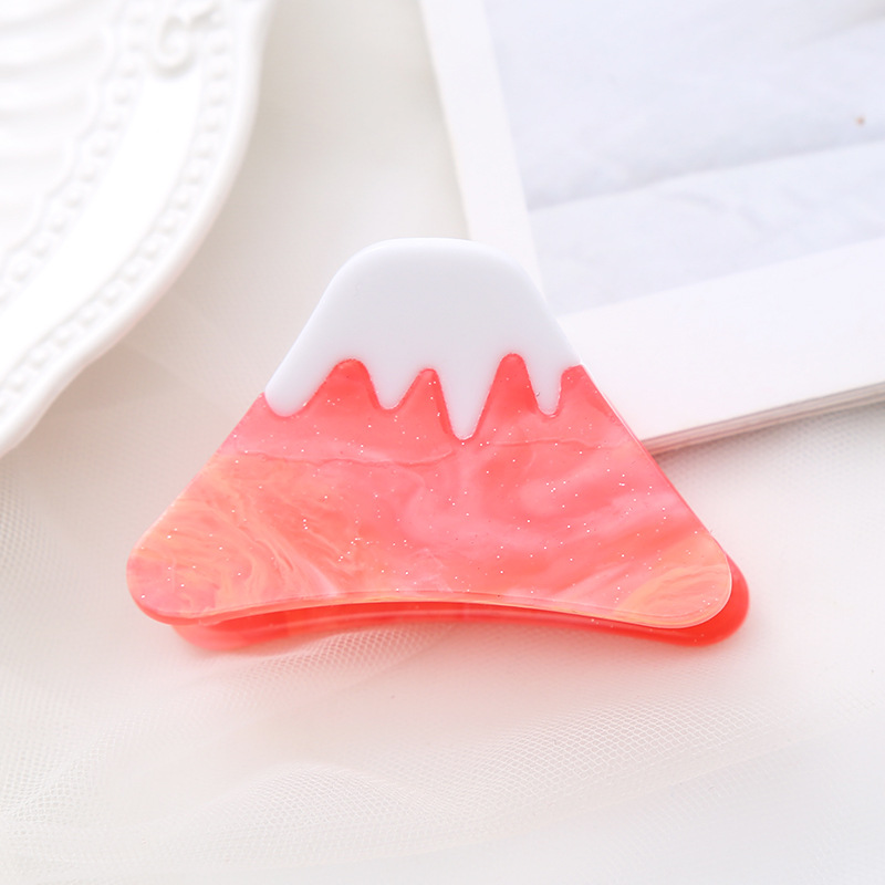 Japanese Mount Fuji Gradient Splice Acetic Acid Hair Accessories Small Fresh Grab Clip Hair Clip High Ponytail Back Head Bun Hair Accessories Specification drawing