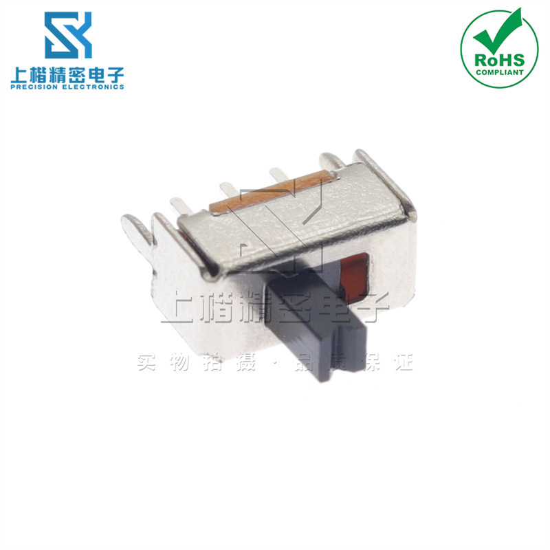 Factory direct supply of SS-12D07 single-row three-pin two-position vertical toggle switch L2-8mm sliding switch 1P2T Specification image