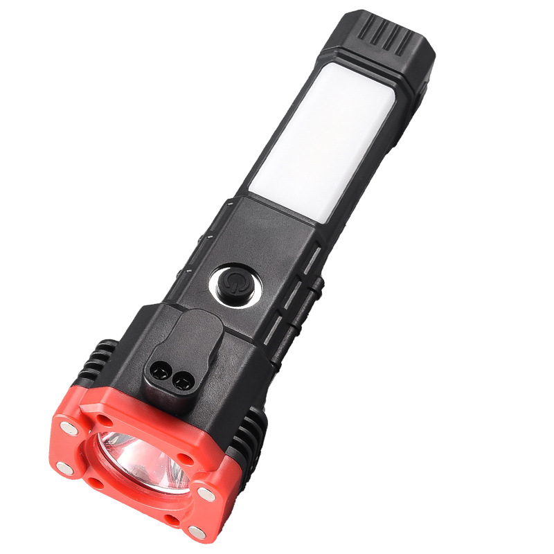 跨境手电筒多功能安全锤照明电筒USB充电消防应急带磁铁工作灯详情图5