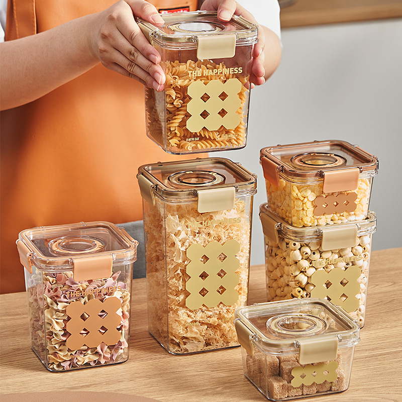 G70 Creative Timing Date Sealed Jar Moisture-proof Transparent Kitchen Storage Jar, Grain, Snack and Pet food Storage Box Specification image